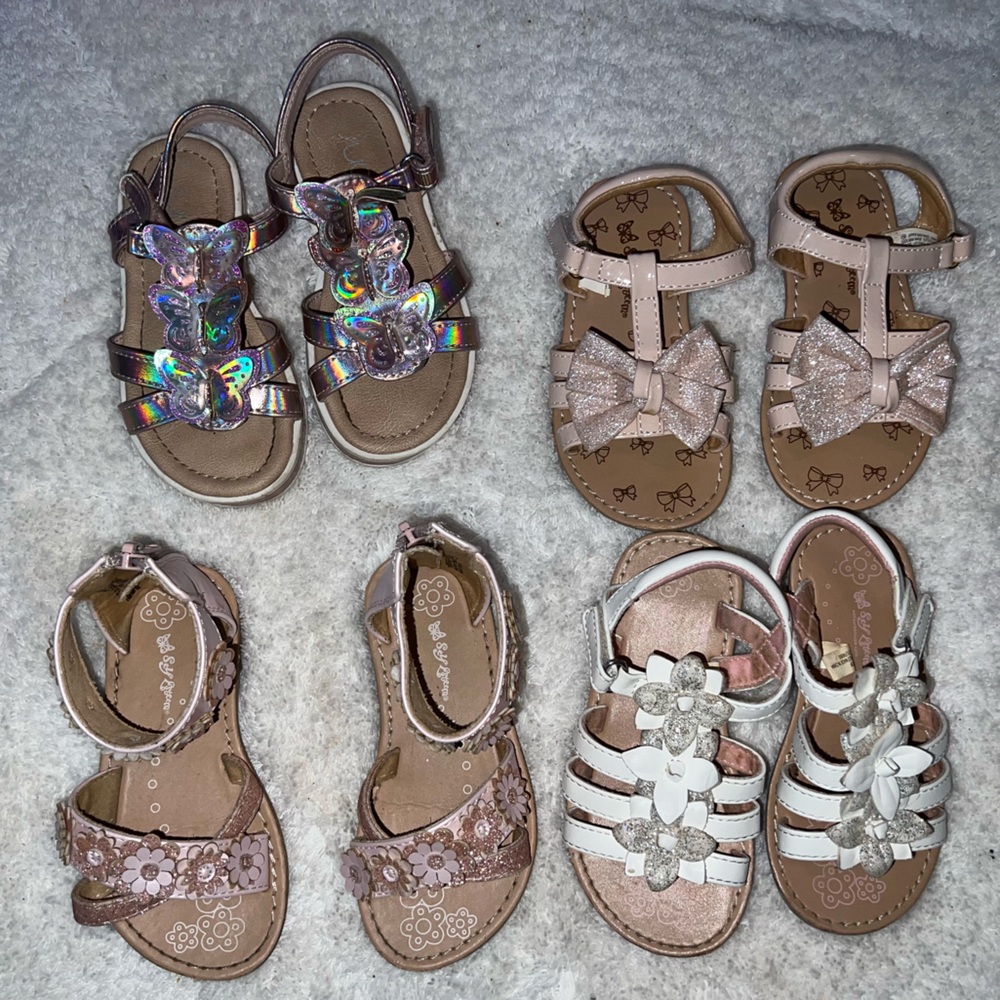 Charming Kids Sandals Set - Holographic, Pink, White